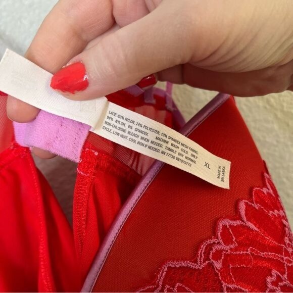 Auden Target red lace underwire babydoll nightie dress size XL - Picture 9 of 12